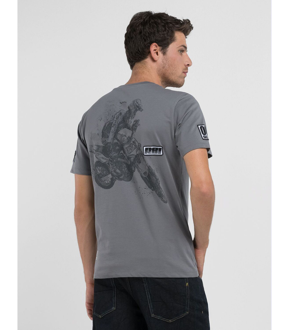 ヘビーピュアコットンジャージーモトクロスTシャツ 詳細画像 グレー 3